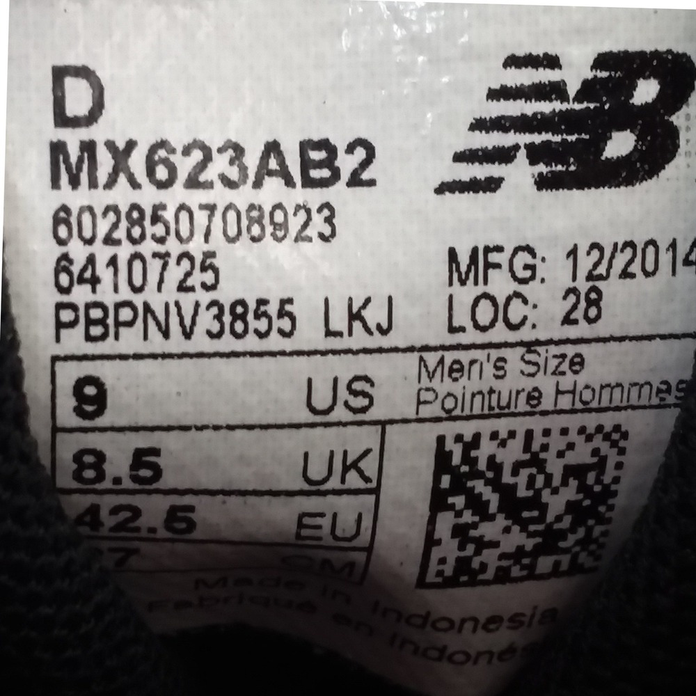 New Balance MX623AB2 Men's 9 Leather Triple Black Comfort Walking Shoes Sneakers - Picture 13 of 14